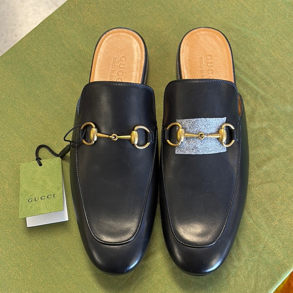 Gucci Black Leather Horsebit Loafers Slipons  New With Tags Men’s Size 10
